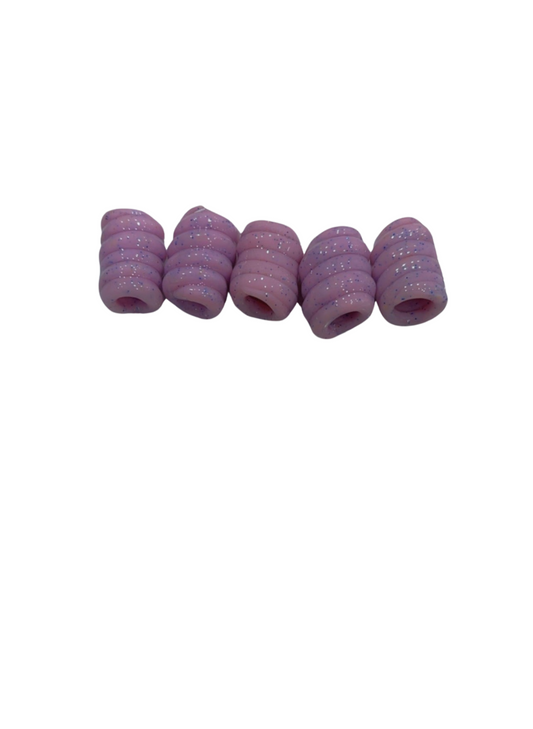 Baby pink Banga beads set of 6 - Jus Locs Organics 