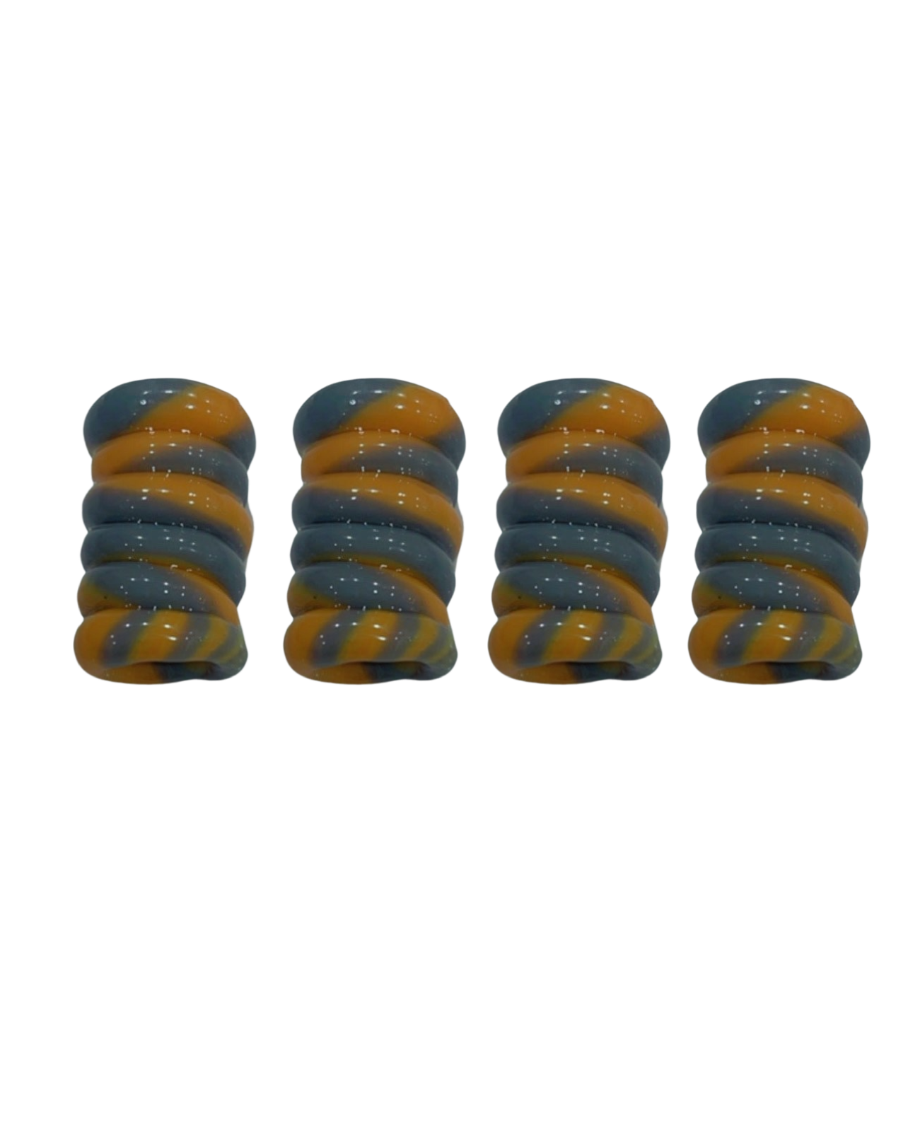 Gray & yellow Banga bead set of 4 (0.6cm) medium - Jus Locs Organics