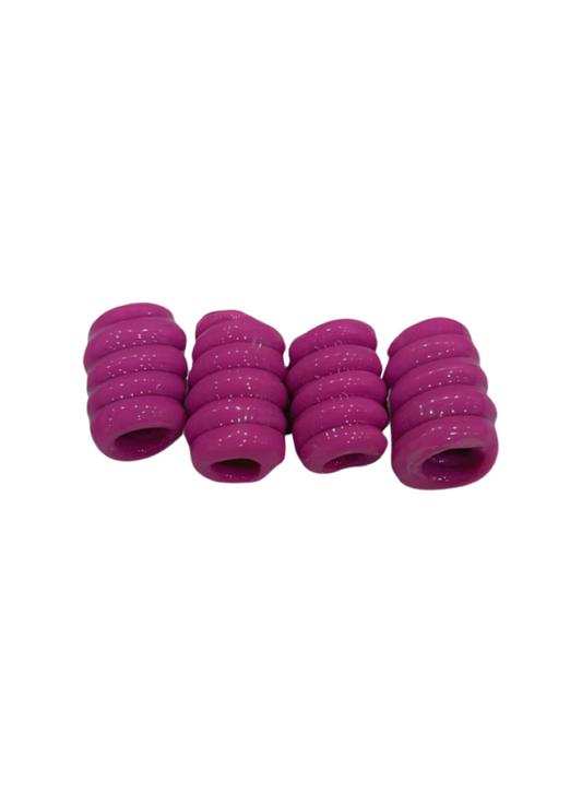 Magenta Banga beads set of 4 ( 0.6cm) - Jus Locs Organics 