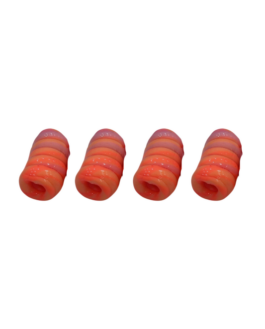 Orange swirls Banga beads set of 4 (0.6cm) medium - Jus Locs Organics 