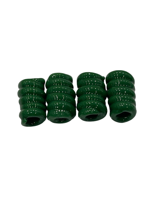 Army Green Banga bead set of 4 ( 0.6cm) medium - Jus Locs Organics 