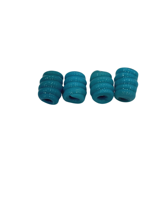 Baby blue Banga beads set of 4 (0.6cm)Small - Jus Locs Organics 
