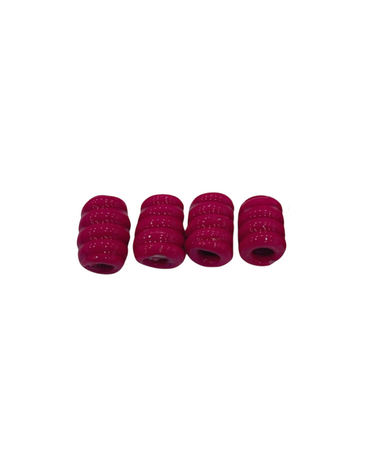 Cranberry Banga beads set of 4 (0.6cm) - Jus Locs Organics 