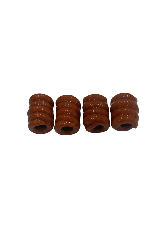 Brown Banga bead set of 4 (0.6cm) small - Jus Locs Organics 