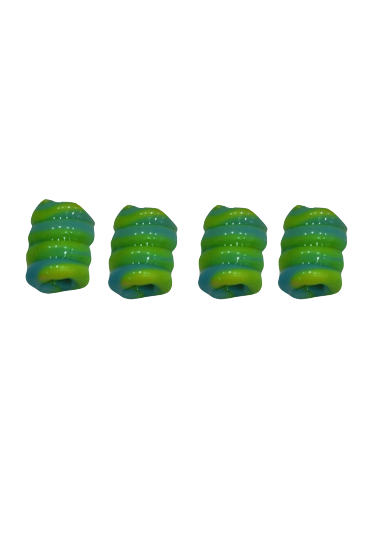 Neon unicorn Banga bead set of 4 (0.6cm) small - Jus Locs Organics 