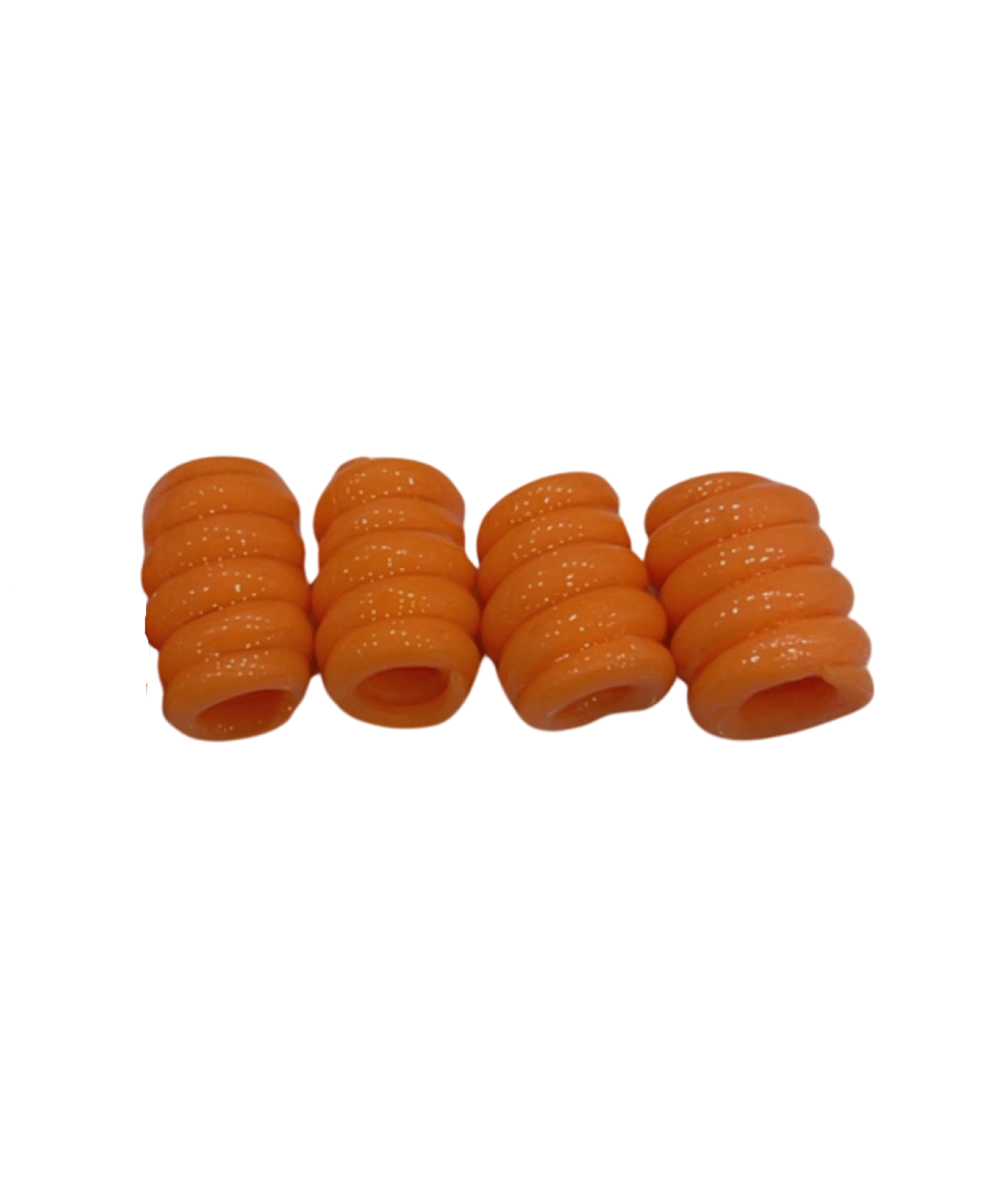 Tangerine Banga beads set of 4 (0.6cm) medium - Jus Locs Organics 