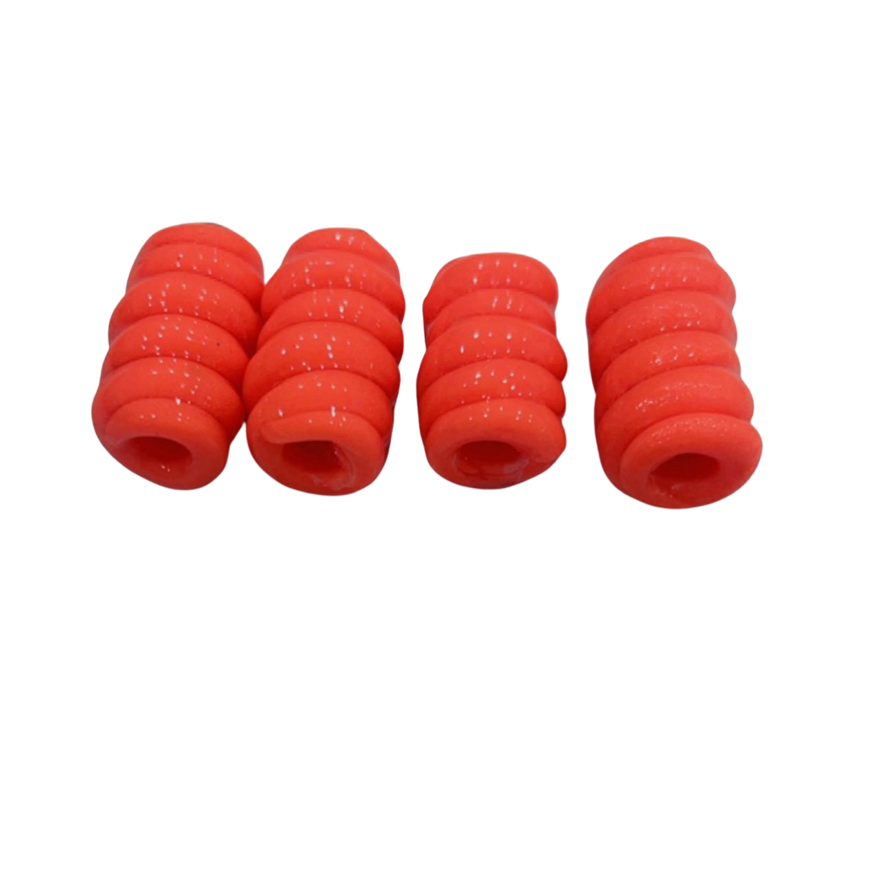 Orange Banga beads set of 4 (0.6cm)medium - Jus Locs Organics 